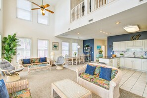 TV, DVD player, books, music library - 8 BR/6+ BA 2nd Row: Gated Community.  Beautiful Family House, vacation in style (Holden Beach)