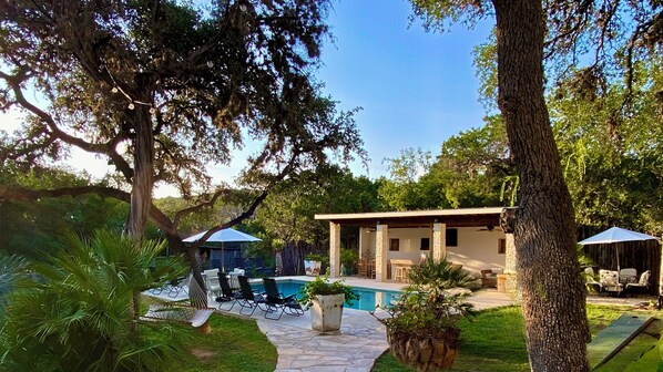 Pool - Historic Gated Estate, Pool, Cabana, 2 Kitchens, Lush, Kayaks, Walk 2 Frio! (Concan)