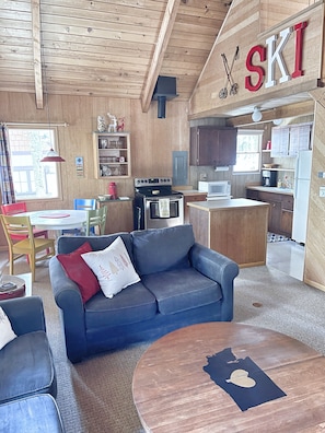 Smart TV, fireplace, DVD player, video library - Cozy Riverfront Cabin Near Crystal Mountain & Sunrise Mt. Rainier National Park (Greenwater)