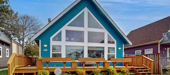Dog-friendly cottage with WiFi, fireplace, full backyard, & ocean views