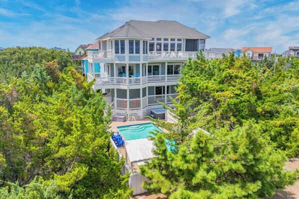 Exterior - Soundside Home with Private Pool, Hot Tub, Game Room, Home Theaters, Tiki Bar (Avon)