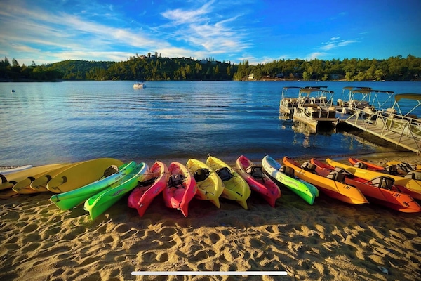 Plage à proximité, chaises longues, serviettes de plage