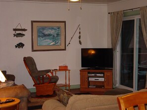 TV, DVD player, stereo