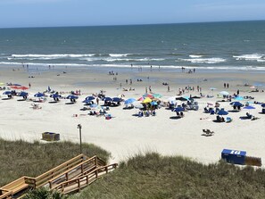 On the beach, sun loungers - Amazing! Oceanfront, Beachfront, 3 Beds: K, Q, Dbl, 6 People, Beautiful! (North Myrtle Beach)