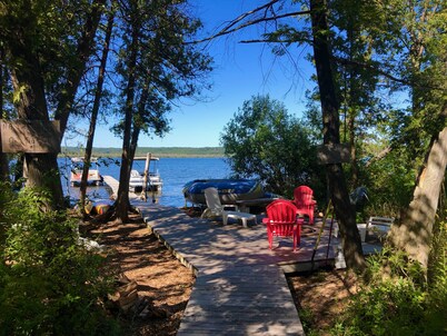 Barn Style Lakefront Near Crystal Mountain with Pontoon and Game Room