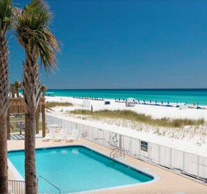 A heated pool - LUXURIOUS CONDO ON THE BEACH includes FREE BEACH CHAIRS.   10% OFF MAY 26-31 (Panama City Beach)