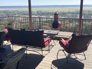 Property grounds - Brazos River View Large Covered Private Deck with Hot Tub and Fire Pit (Rio Vista)
