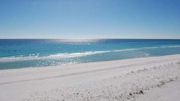 On the beach, beach towels
