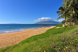 Playa en los alrededores, camastros y toallas de playa 