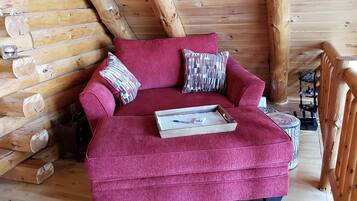 Smart TV, fireplace, video games, DVD player