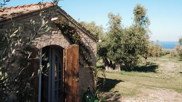 Terrace/patio - Mondomini - Charming cottage with view on the sea (Campofilone)