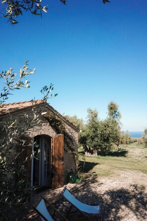 Terrace/patio - Mondomini - Charming cottage with view on the sea (Campofilone)
