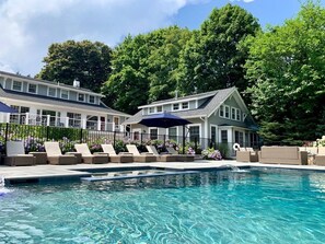 A heated pool - "Second Wind" :039-O  An Orleans Estate with large heated pool, spa, on Town Cove; sleeps 24 (Orleans)