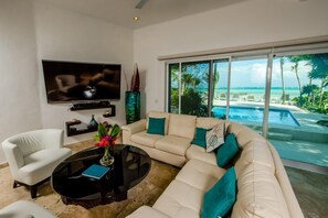 TV, DVD player, stereo