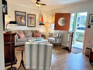 Smart TV, fireplace, video games, DVD player