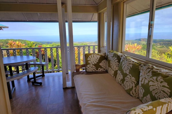 Covered Lanai with views galore.