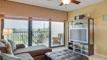 TV, DVD player, stereo