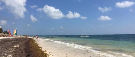 På stranden og solsenger