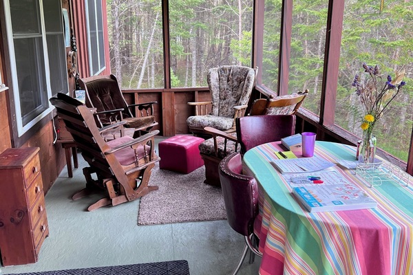SCREENED IN PATIO WITH VIEW OF LAKE