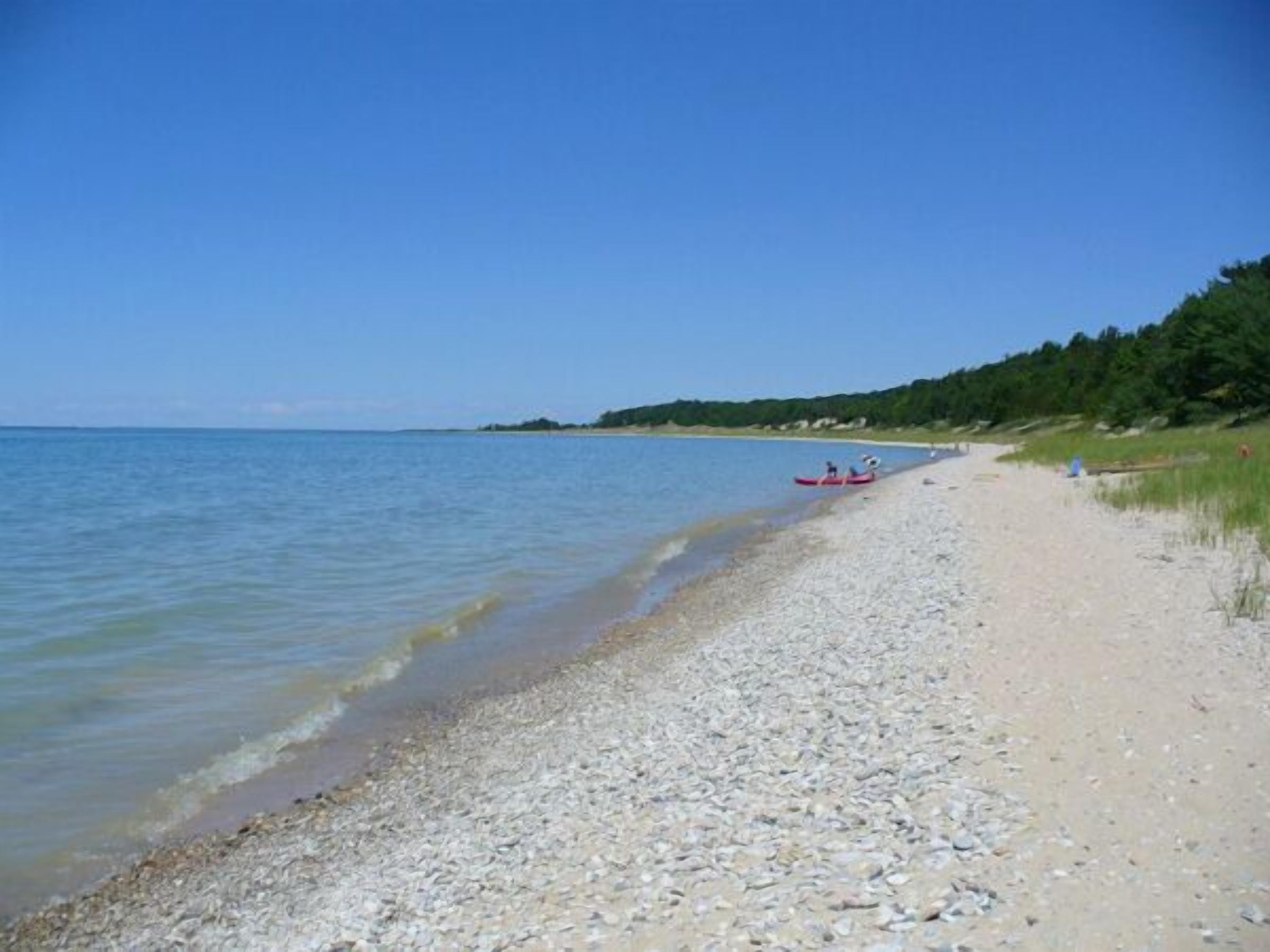 Lake Michigan beach located about 4-5 blocks from the house.