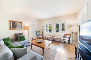 TV, fireplace, DVD player, video library