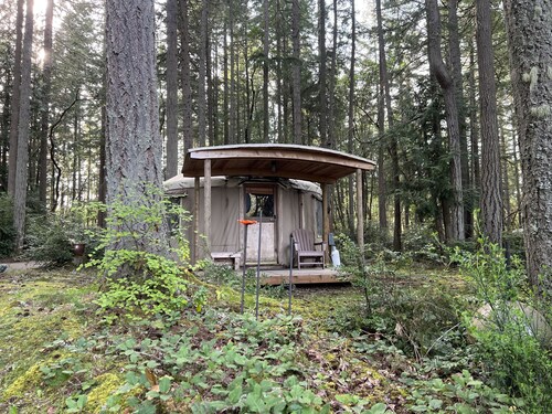 Yurt in Forest with Puget Sound View - Dry Camping