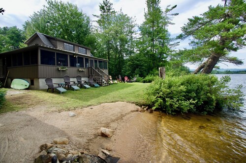 Kezar Lake Waterfront Cottage Guesthouse Huge Porch Sandy Beach Dock Watercraft