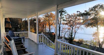 Beautiful House and Yard, Stunning View, 120' Lakefront, Covered Front Porch