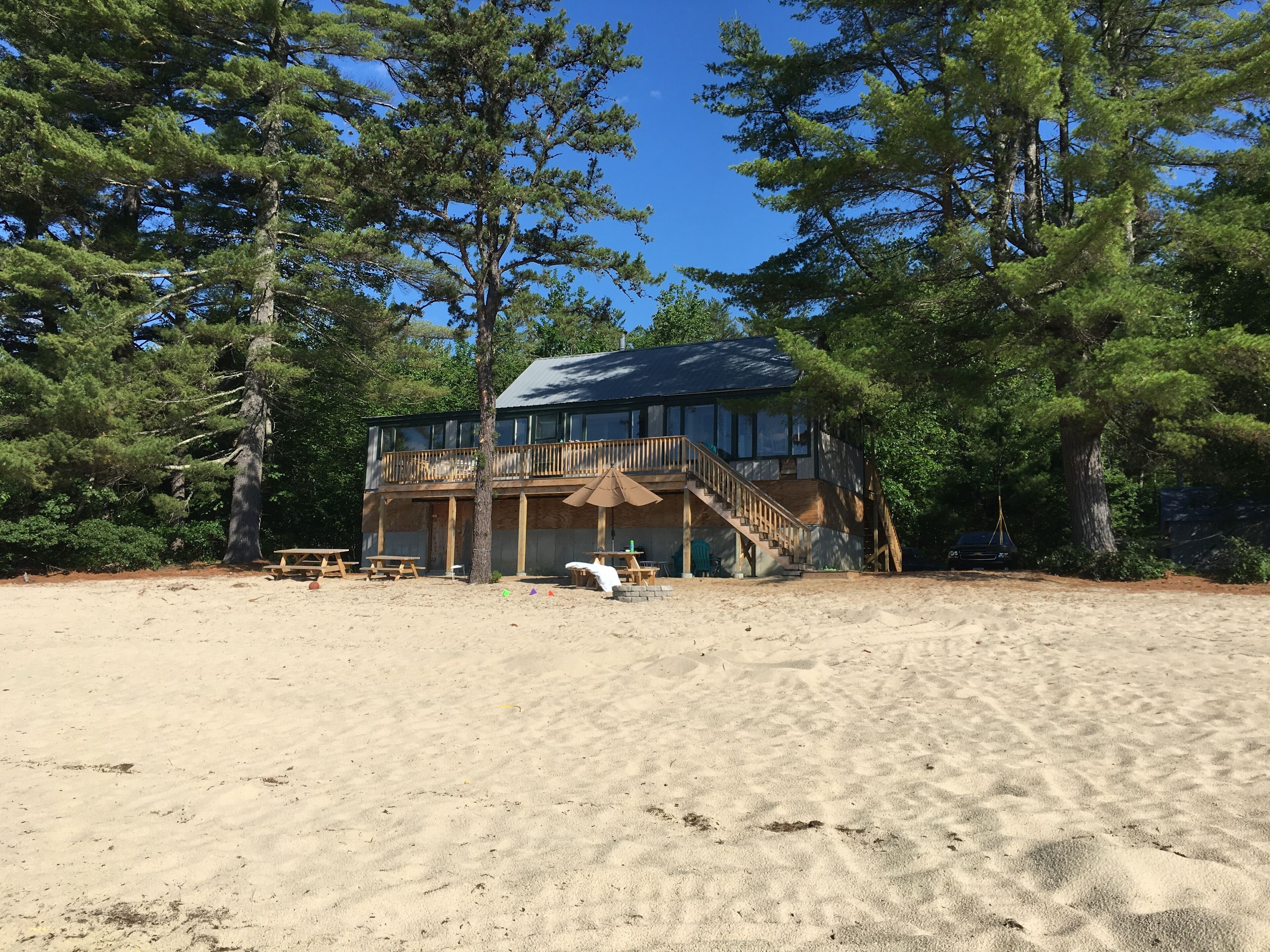 Beachfront camp on Lovewell Pond