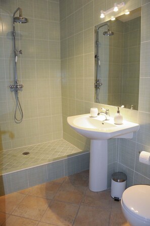 Combined shower/bathtub, hair dryer, towels, toilet paper - Lovely 17th Century Townhouse in the Historic Centre of Uzes (Uzès)