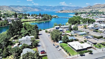 Bird's eye view of the Riverwalk 1 & 2 Houses - very close to the Chelan River and beautiful Lake Chelan!