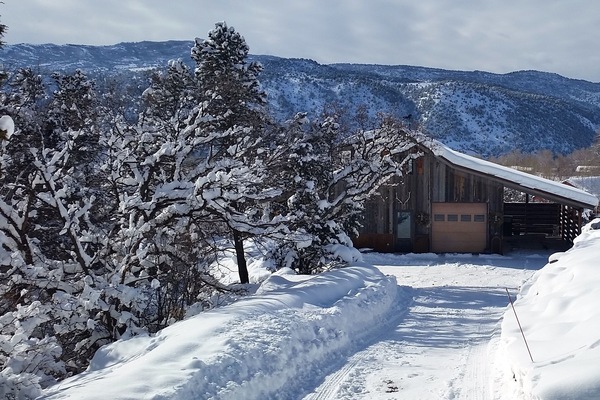 The driveway entry of the Carriage Carriage after another epic snowfall.