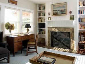 Smart TV, fireplace, video games, DVD player