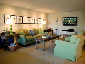 Smart TV, chimenea, videojuegos y reproductor de DVD