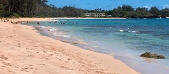 Hawaiian Dreams 4BR BEACH HOUSE only 27 steps to white sand swimming beach!