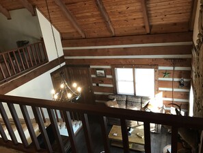 Interior - The Cabin at Flat Rock Farms - rustic charm on a beautiful former horse farm (Lewisburg)