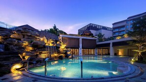 Indoor pool, outdoor pool, open 8:00 AM to 11:30 PM, sun loungers