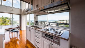 Villa, Sea View | Private kitchenette | Full-size fridge, microwave, stovetop, coffee/tea maker