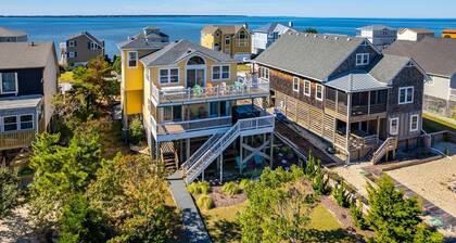 433 - Water Front Nags Head Cove Rental with Multi-Level Decking &Hot Tub