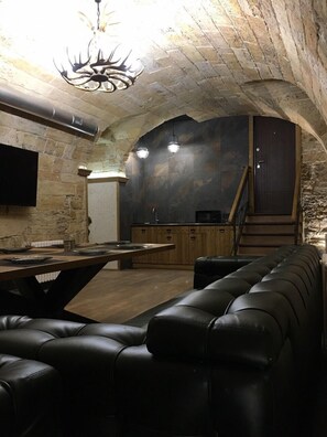 Apartment, 1 Bedroom (Basement) | Living area