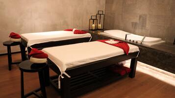 Salas de tratamiento para parejas, hidroterapia, aromaterapia