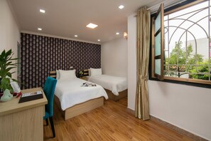Basic Double or Twin Room, City View | 1 bedroom, minibar, in-room safe, desk - Golden Time Hostel (Hanoi)