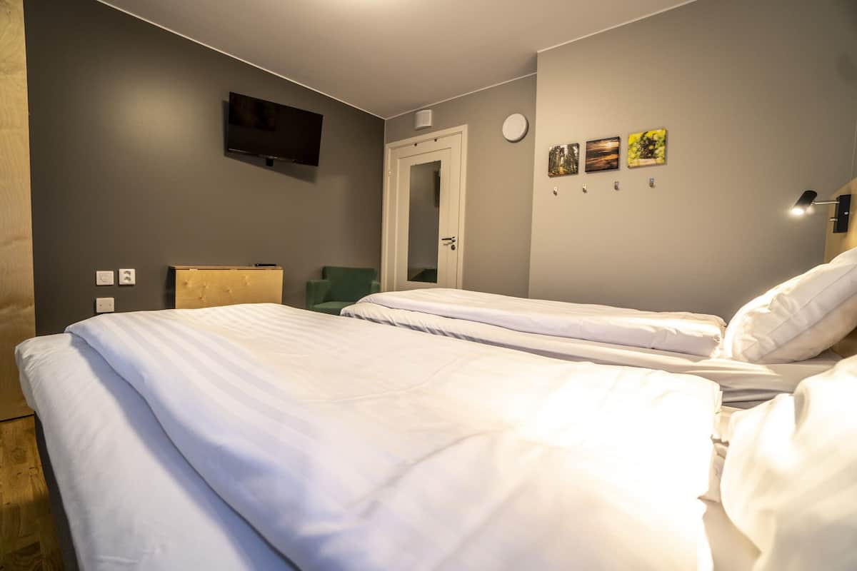 basic double or twin room | desk, blackout curtains, free wifi, bed sheets