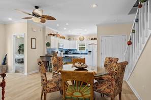 Dining - Pet Friendly, Oceanside Interior Home Private Pool, Golf Cart, and Easy Access. (Emerald Isle)