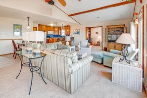 TV, DVD player, books, video library - Oceanfront Avon Home w/ Home Theater, Community Pool and Tennis/Pickleball (Avon)