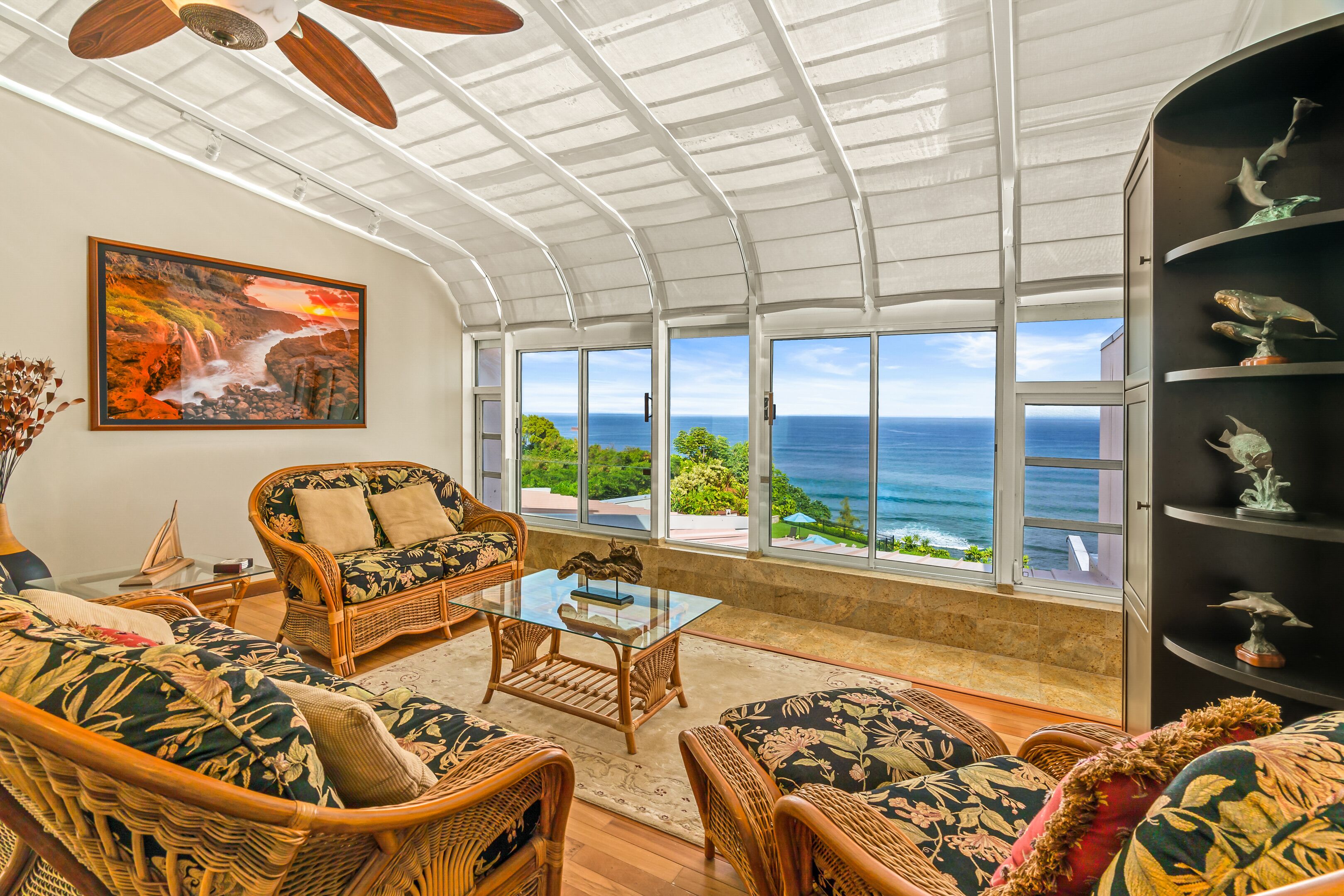 Smart TV, DVD player, books, stereo