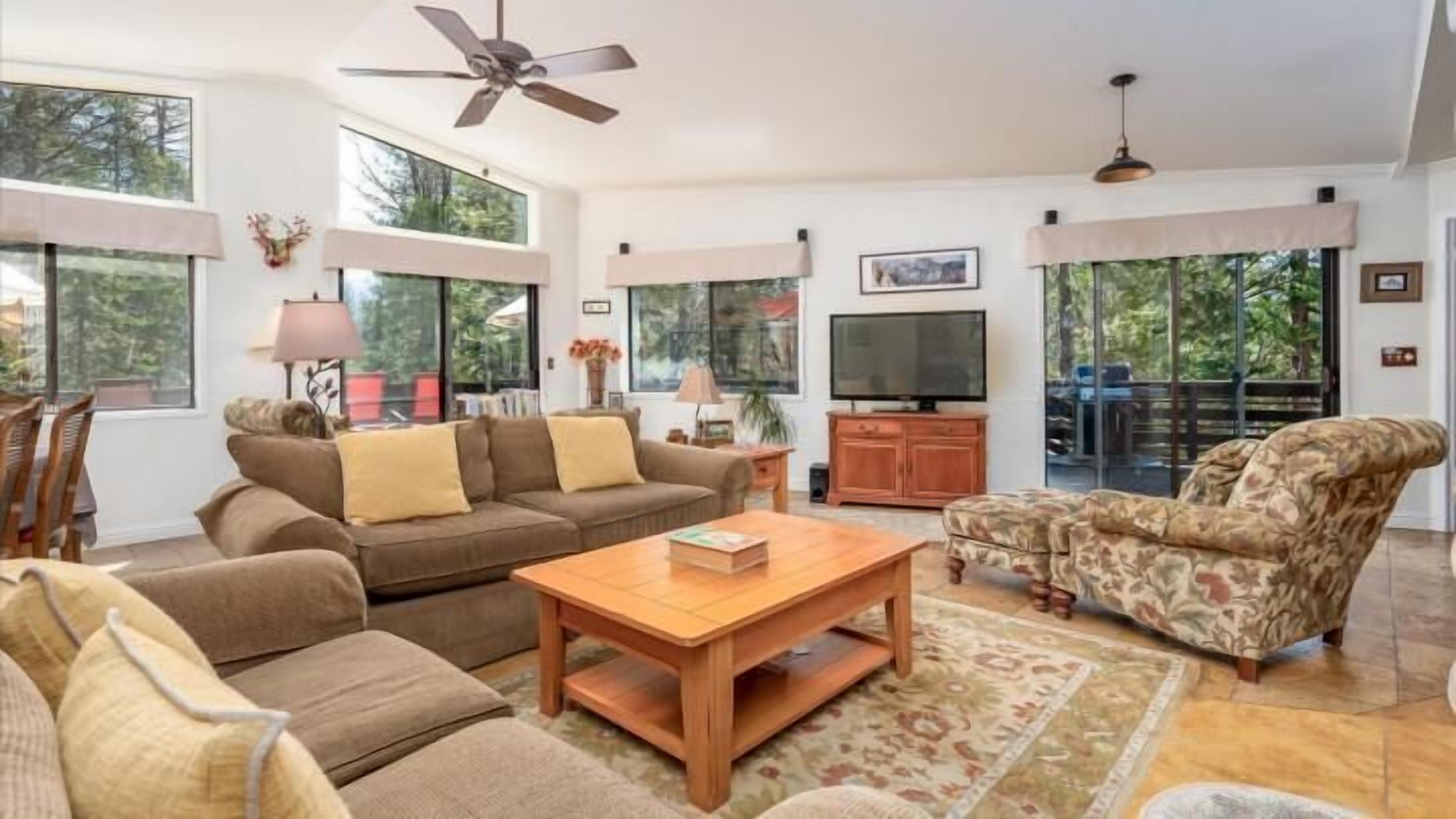 Televisión, chimenea y reproductor de DVD 