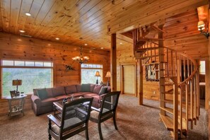 Smart TV, fireplace, video games, DVD player