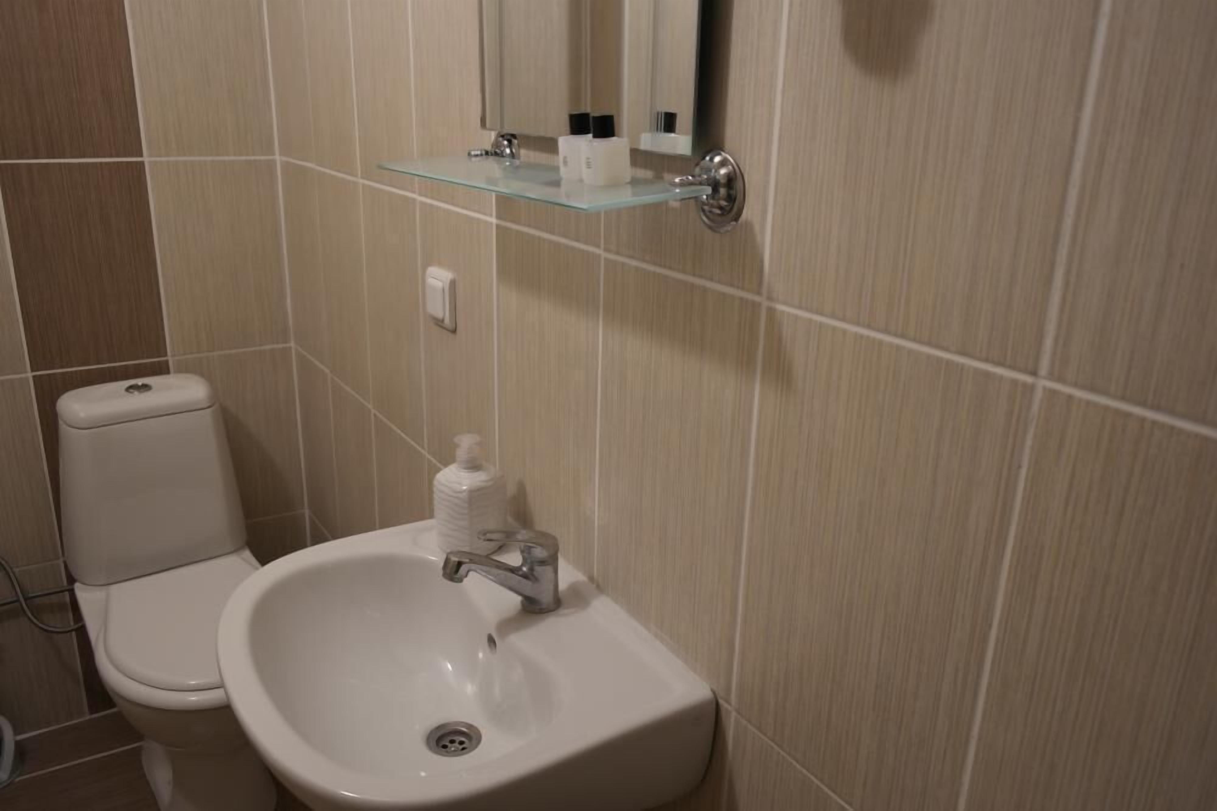 free toiletries, hair dryer, slippers, towels