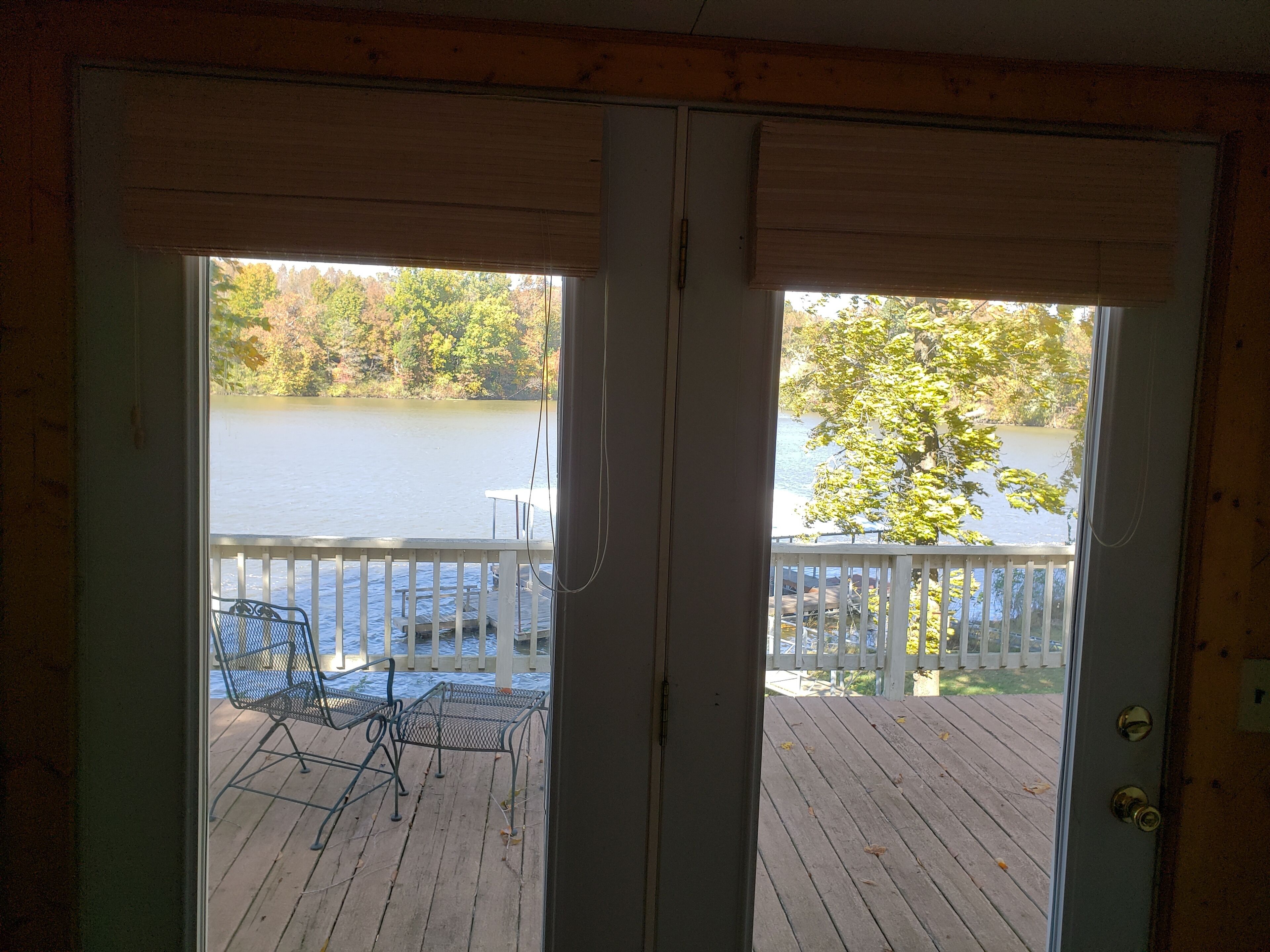 The Point is a waterfront rental with covered boat dock at Rocky Point Indiana